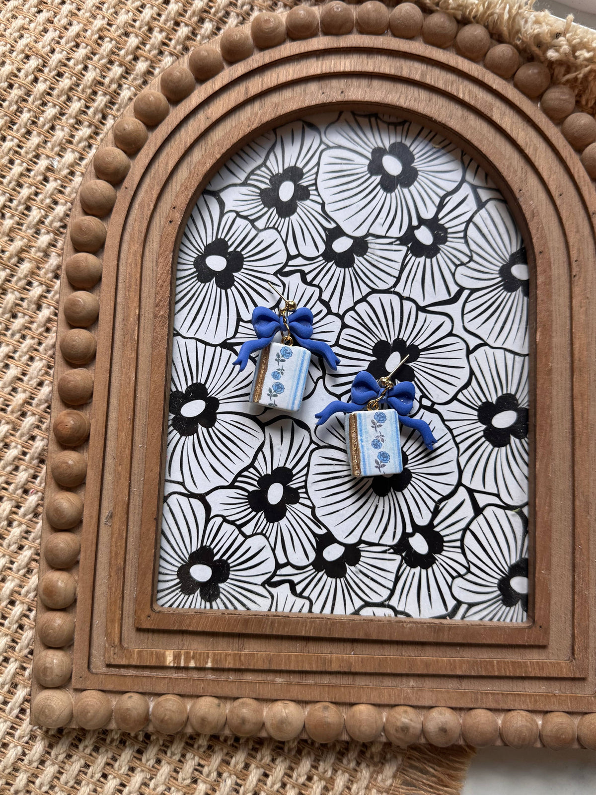 Royal Blue Books with Bows | Polymer Clay Earrings
