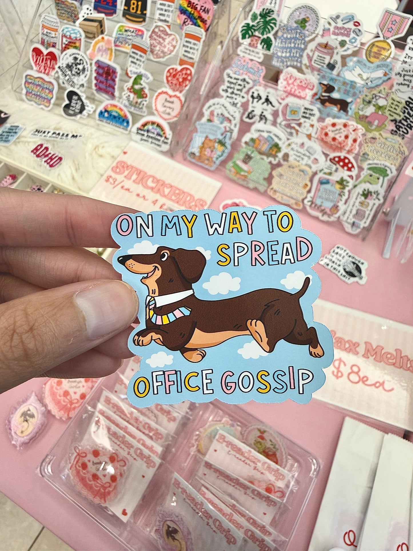 On My Way to Spread Office Gossip Sticker