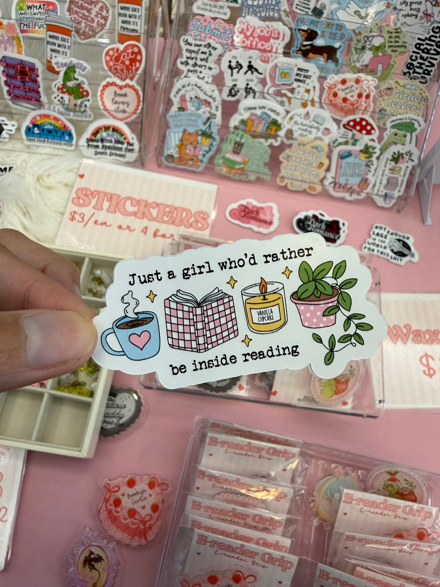 Just a Girl Who’d Rather Be Inside Reading Sticker