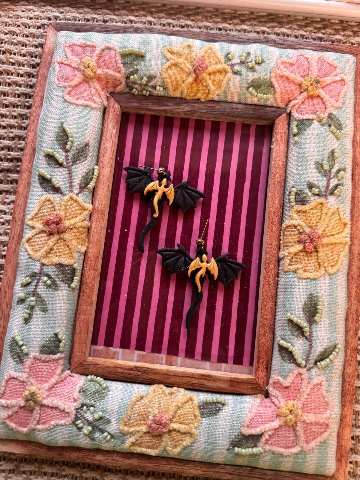Black and Gold Dragons | Polymer Clay Earrings