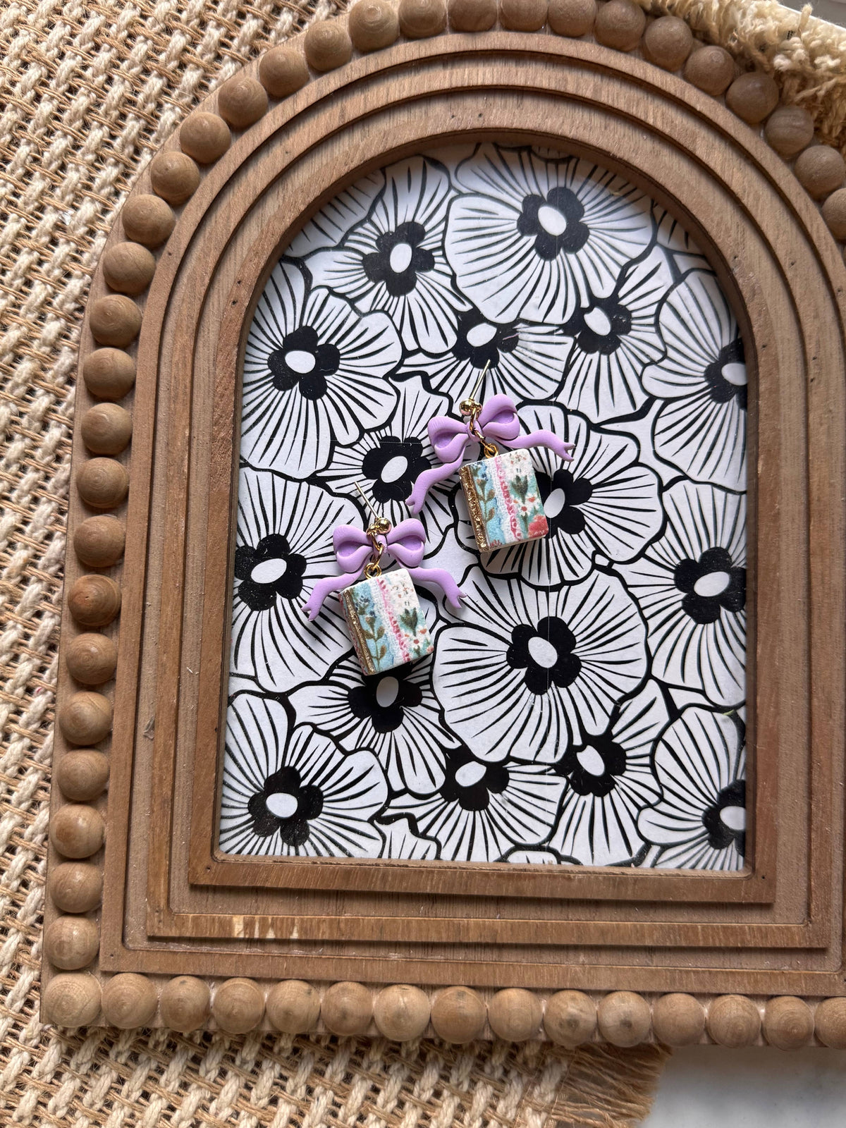 Purple Books and Bows | Polymer Clay Earrings