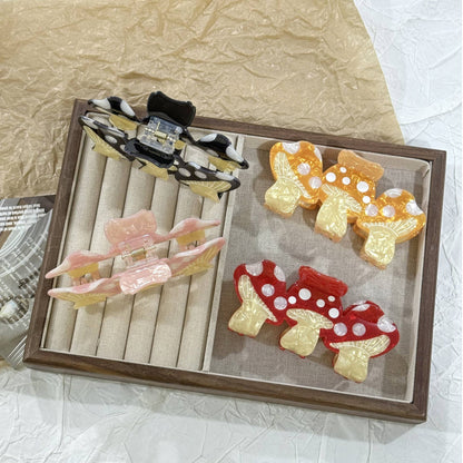 Creative Colorful Triple Mushroom Large Hair Claws: Yellow