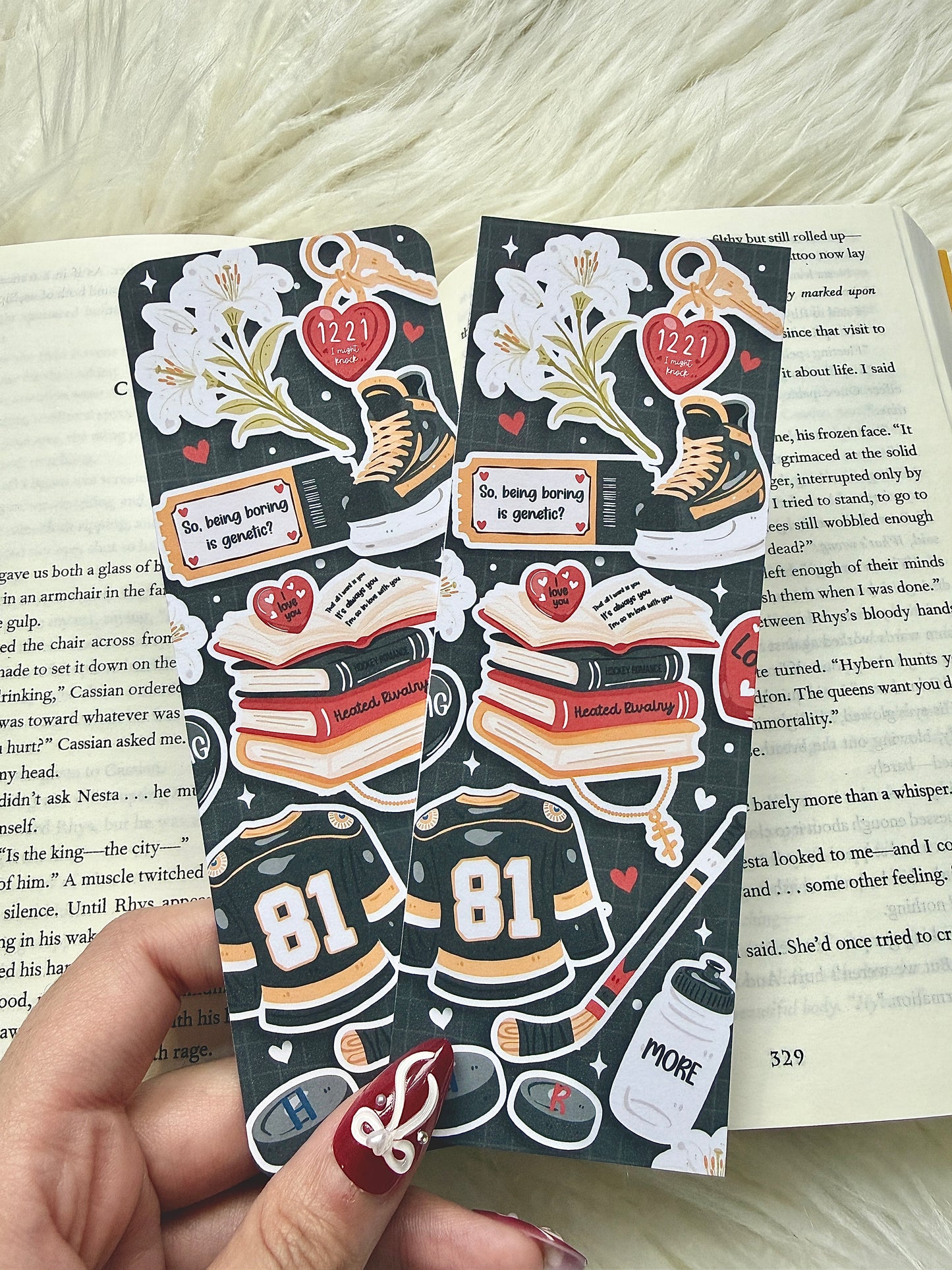 Heated Rivalry Inspired Hockey Romance Bookmark | Sports Romance Bookmark | Hockey Bookish Gift | Ilya & Shane | Rozanov | Hollander