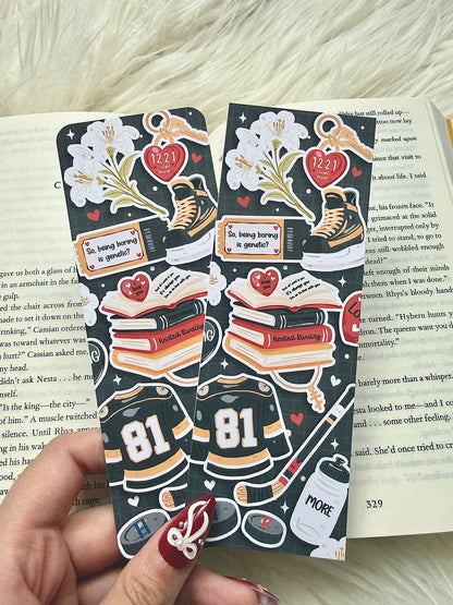Heated Rivalry Inspired Hockey Romance Bookmark | Sports Romance Bookmark | Hockey Bookish Gift | Ilya & Shane | Rozanov | Hollander
