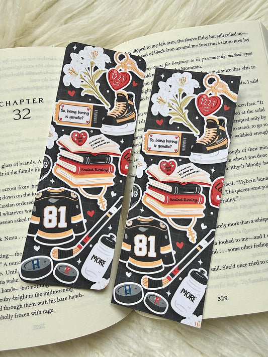 Heated Rivalry Inspired Hockey Romance Bookmark | Sports Romance Bookmark | Hockey Bookish Gift | Ilya & Shane | Rozanov | Hollander