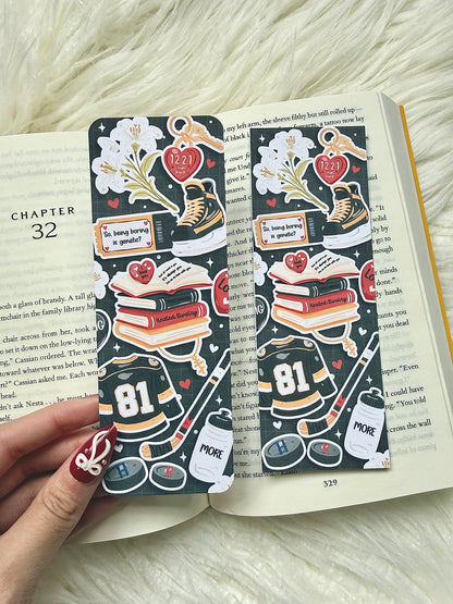 Heated Rivalry Inspired Hockey Romance Bookmark | Sports Romance Bookmark | Hockey Bookish Gift | Ilya & Shane | Rozanov | Hollander
