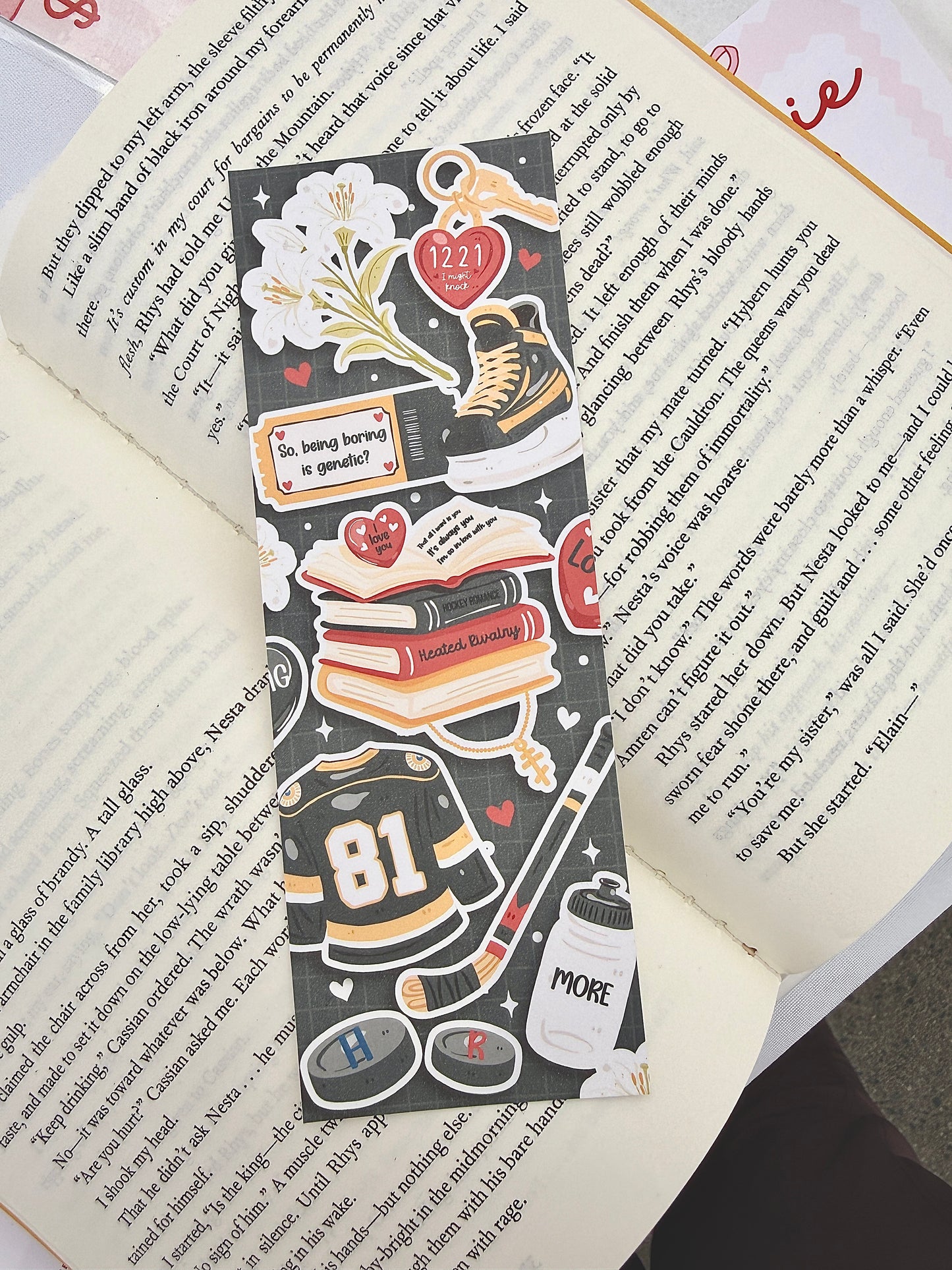 Heated Rivalry Inspired Hockey Romance Bookmark | Sports Romance Bookmark | Hockey Bookish Gift | Ilya & Shane | Rozanov | Hollander