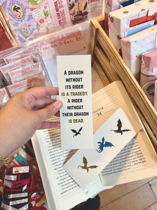 A Dragon Without Its Rider Bookmark | Fantasy Quote Bookmark | Dragon Reader Gift | Fantasy Book Lover Bookmark