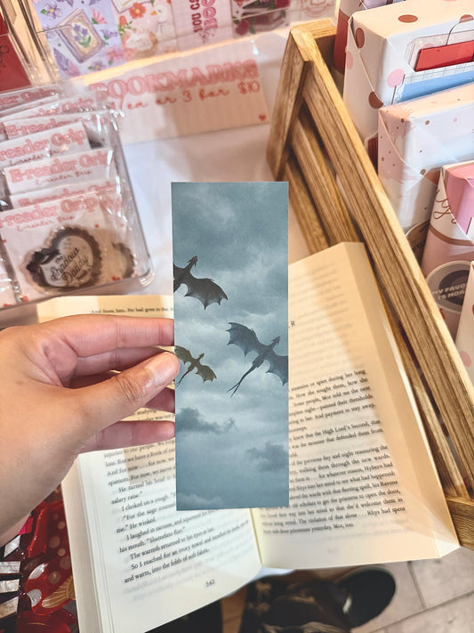 Flying Dragons Bookmark | Fantasy Dragon Bookmark | Dragon Lover Gift | Fantasy Reader Bookmark | Matte Bookmark