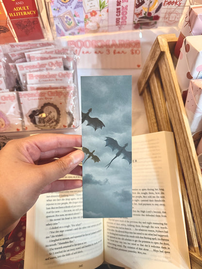Flying Dragons Bookmark | Fantasy Dragon Bookmark | Dragon Lover Gift | Fantasy Reader Bookmark | Matte Bookmark