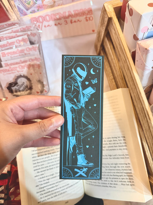 Biker Boy Reading Bookmark | Dark Romance Reader Bookmark | Biker Bookmark | Book Lover Gift | Bookish Bookmark
