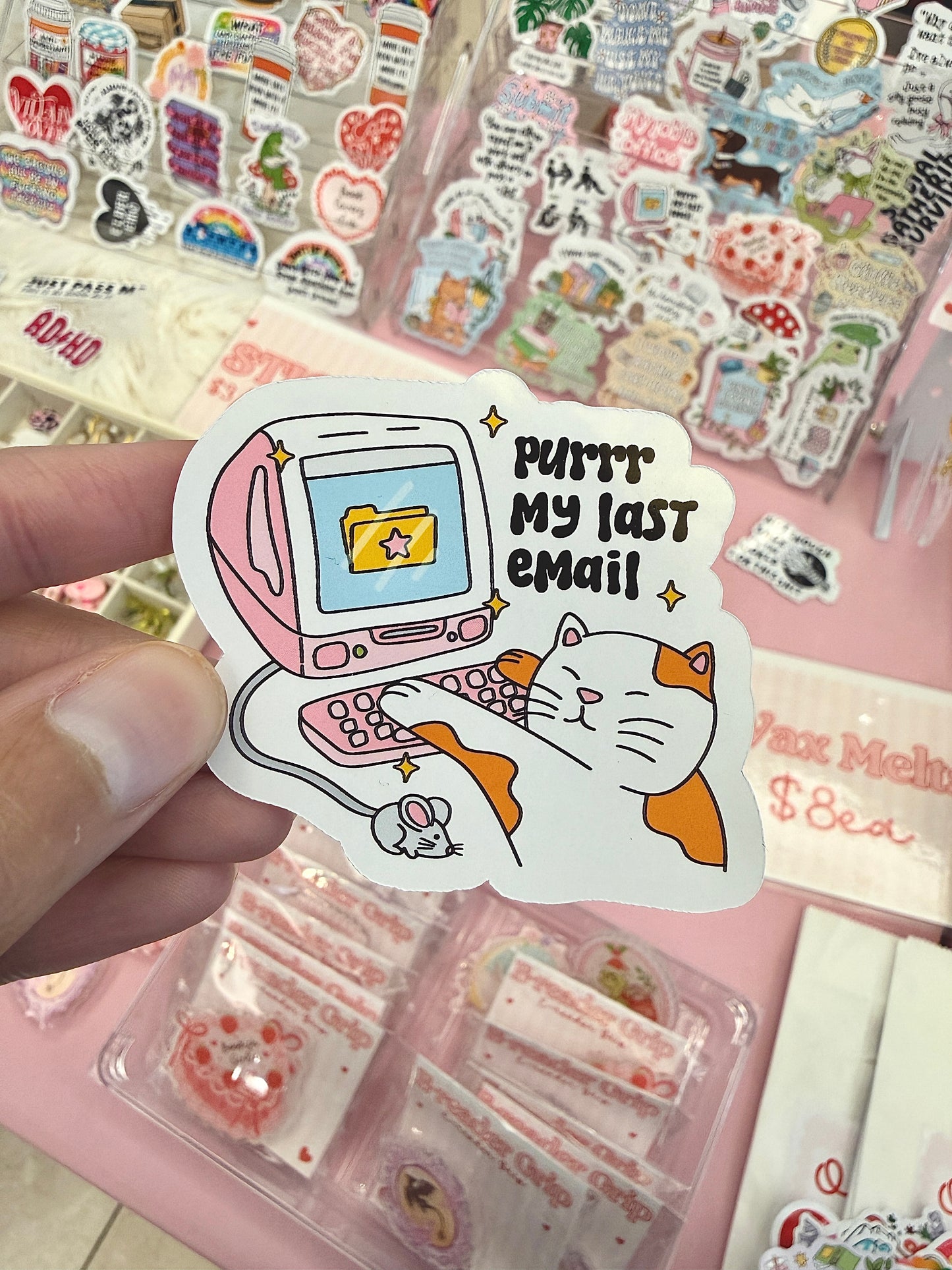 Purrr My Last Email Cat Sticker