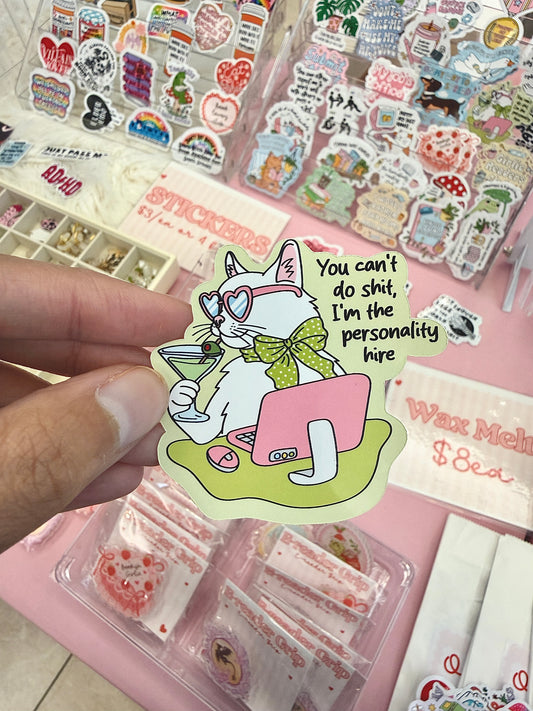 I’m the Personality Hire Cat Sticker