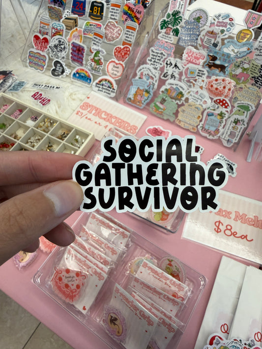 Social Gathering Survivor Sticker