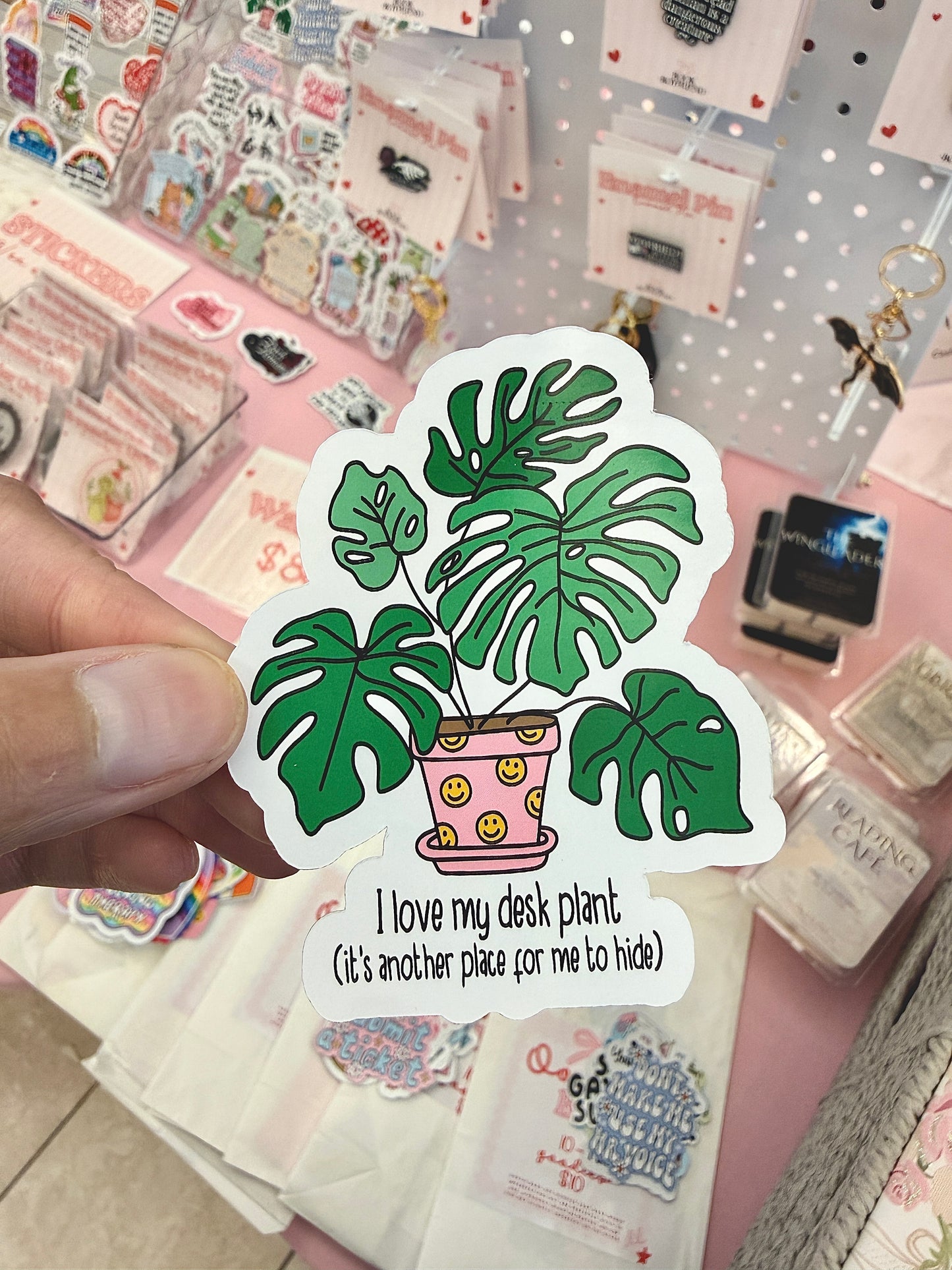 I Love My Desk Plant Sticker