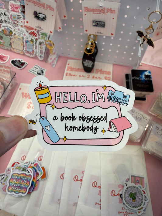 Book-Obsessed Homebody Sticker