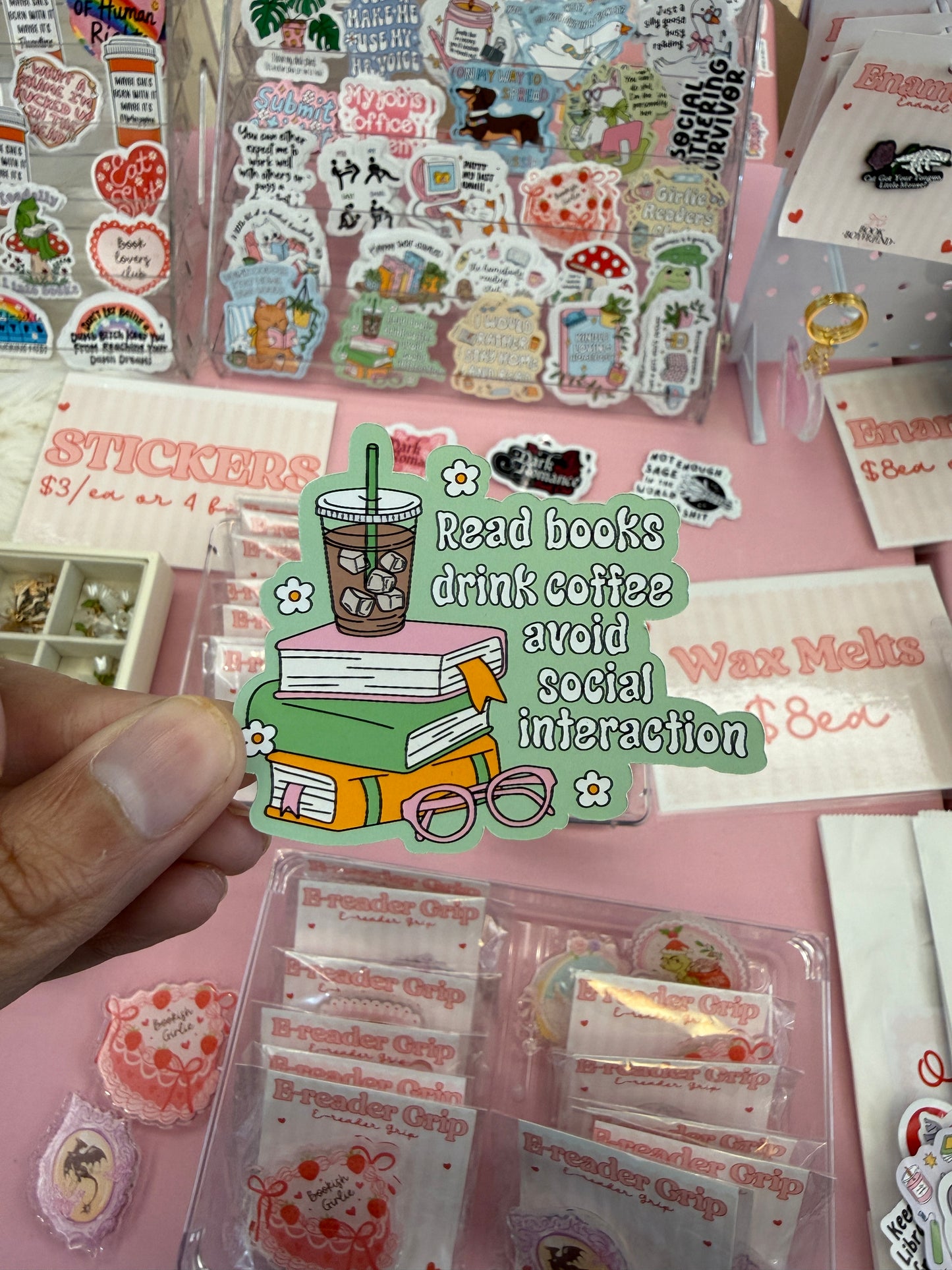 Read Books, Drink Coffee & Avoid Social Interaction Sticker