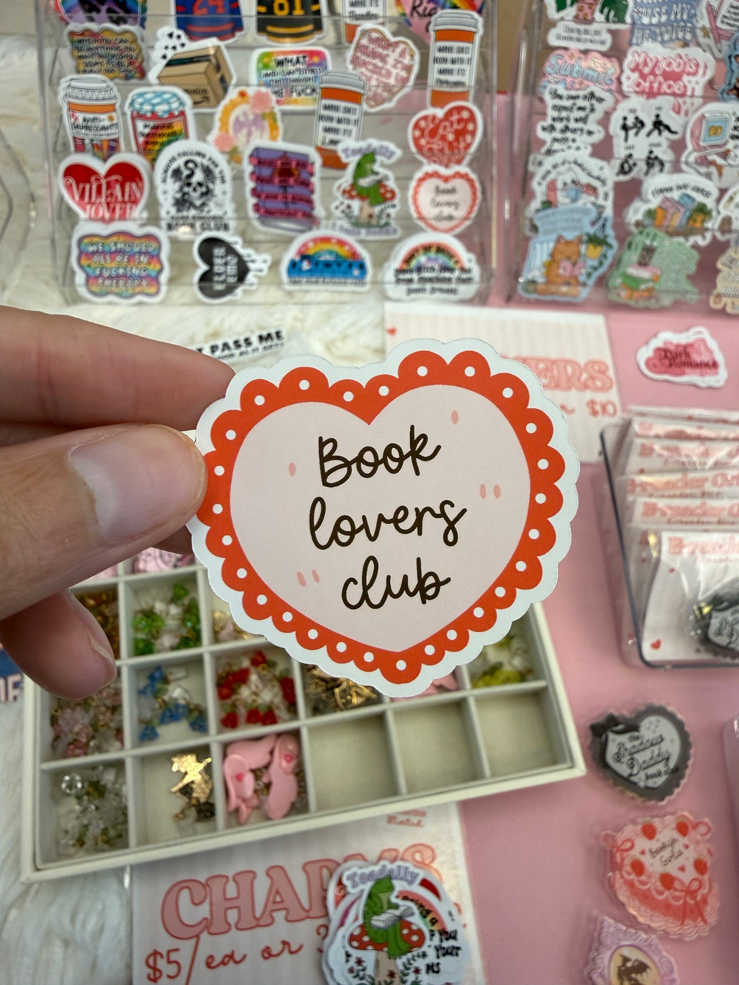 Book Lovers Club Heart Sticker