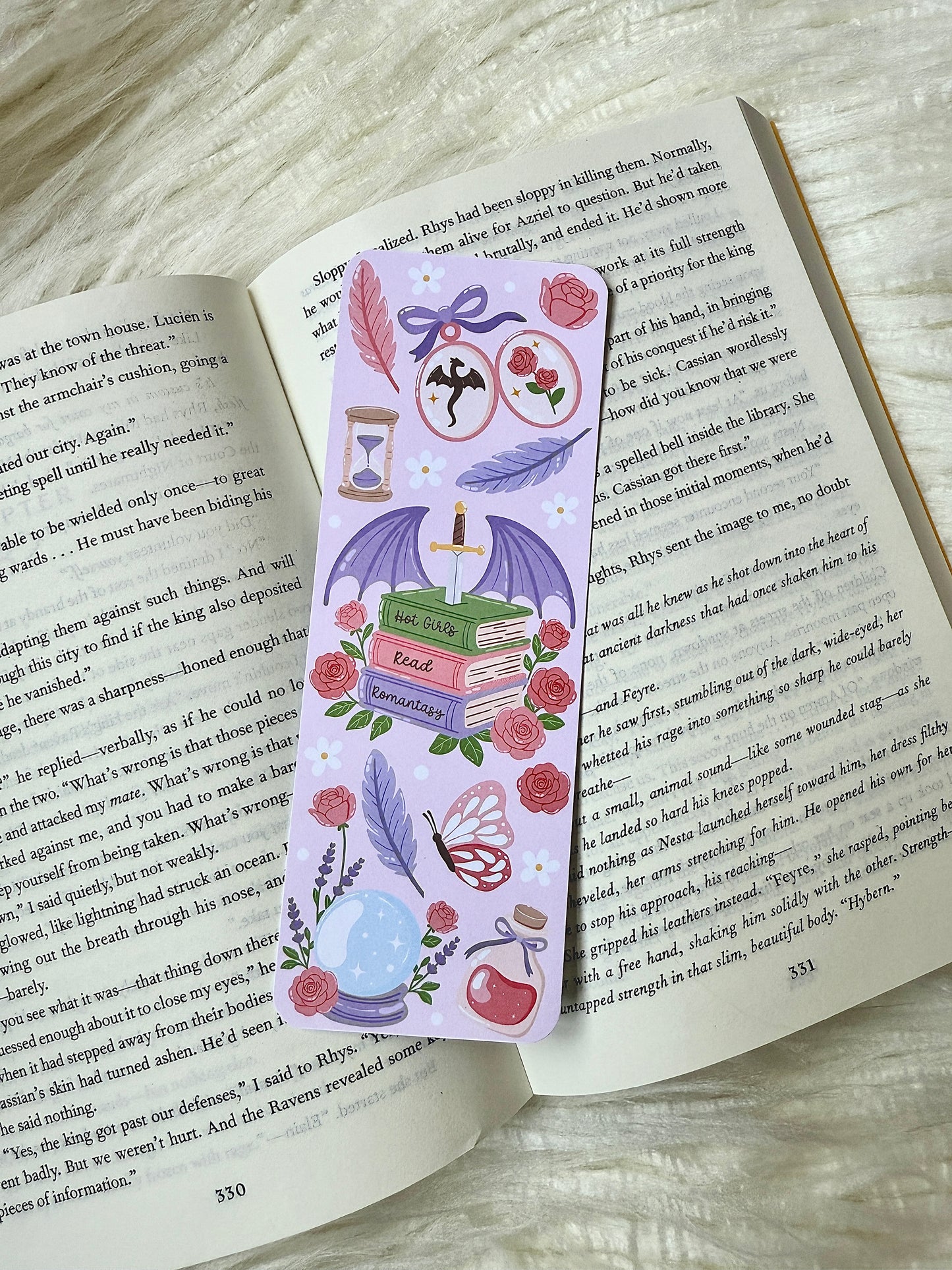 Romantasy Bookmark | Dragon and Roses Bookish Gift | Fantasy Romance Bookmark | Dark Academia Book Lover Gift | Bookish Stationery
