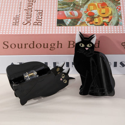 Playful Black Cat Hair Clip, Pet-Inspired Hair Accessory: Black