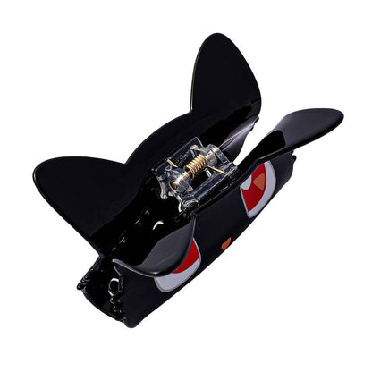 Adorable Big Eyes Black Cat Head Hair Claw Clips : B