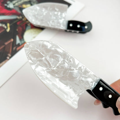 Novelty Imitation Knife Hair Claw, Halloween Party Clip: White