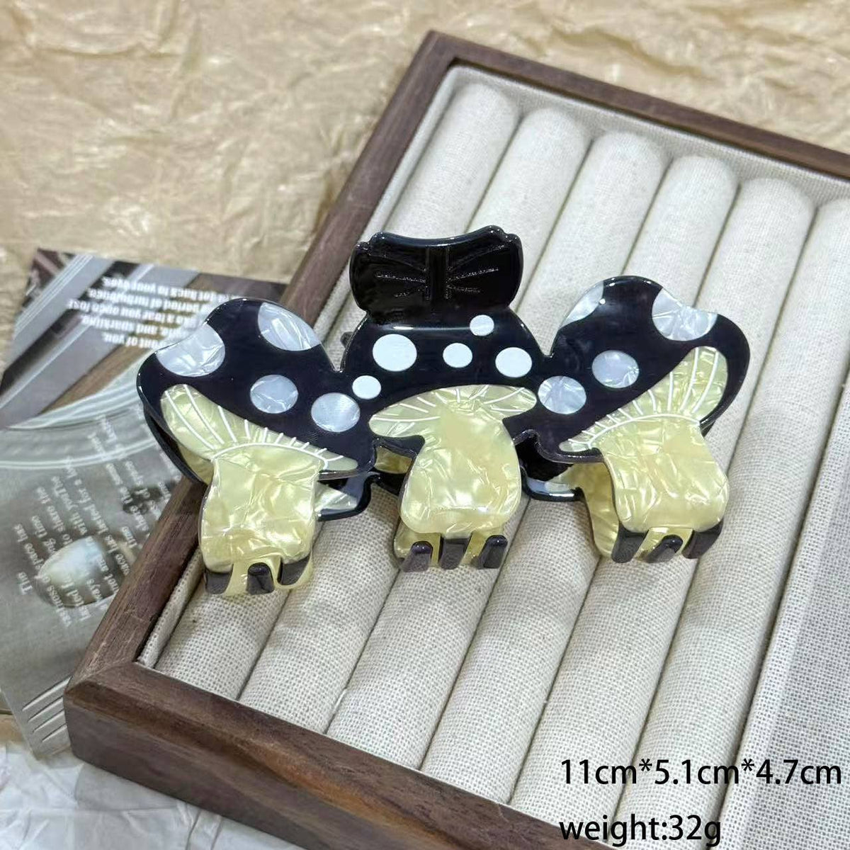 Creative Colorful Triple Mushroom Large Hair Claws: Yellow