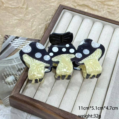 Creative Colorful Triple Mushroom Large Hair Claws: Yellow