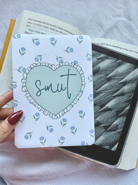Smut Kindle Insert | Floral Heart Bookish Insert for Romance Readers & E-Book Lovers | Bookish Decor for Kindle | Bookish Gift for Readers