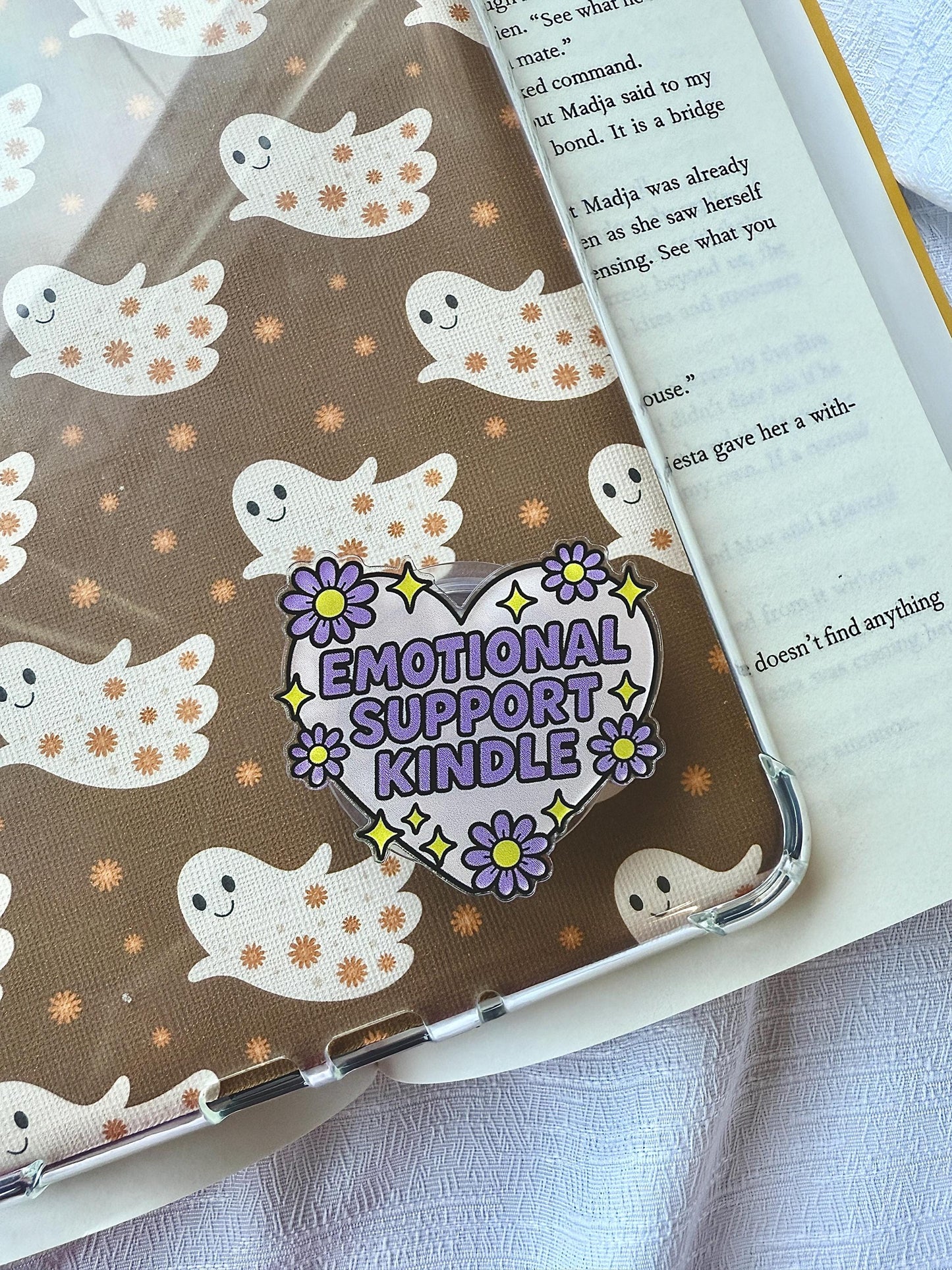 E-reader Case Grip | Bookish Accessories | e-reader Grip | Girly grip | e-reader accessories | Emotional Support e-reader Grip