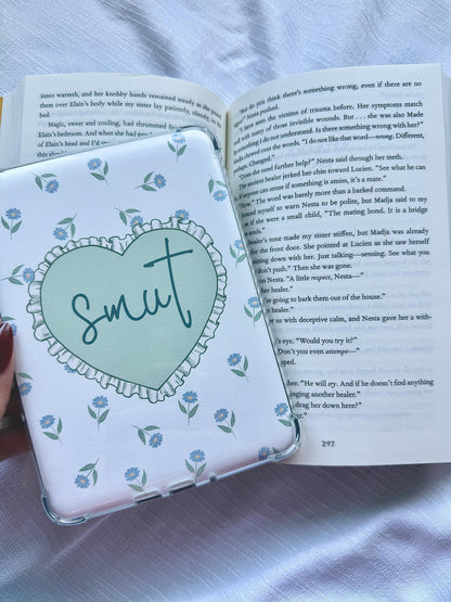 Smut Kindle Insert | Floral Heart Bookish Insert for Romance Readers & E-Book Lovers | Bookish Decor for Kindle | Bookish Gift for Readers