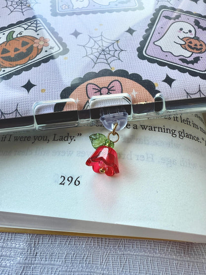 Rose Kindle Charm, Romance Phone Charm, Bookish Accessory for Readers, Rose Lover Gift, Bookish Kindle Accessory, Romance Fantasy Charm