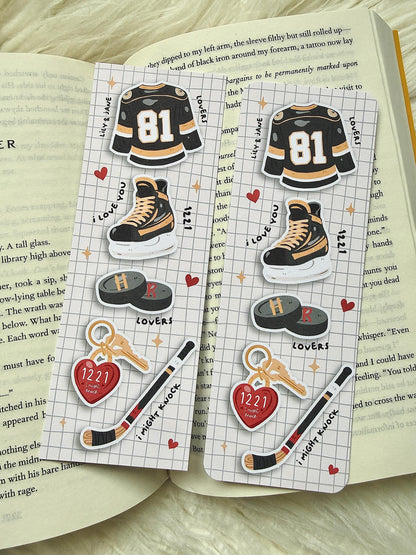 Heated Rivalry Inspired Hockey Romance Bookmark | Sports Romance Bookmark | Hockey Bookish Gift | Ilya & Shane | Rozanov | Hollander