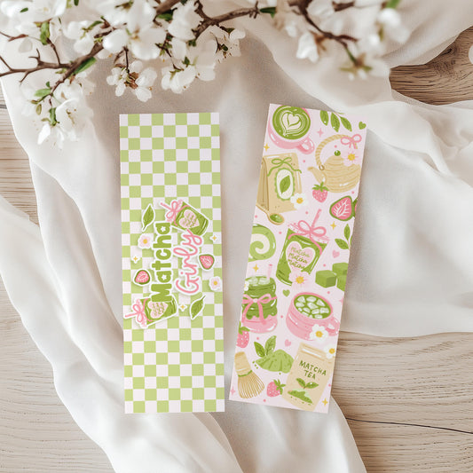 Matcha Bookmark | Cute Drink Bookmark | Aesthetic Bookmark | Cozy Cafe Reader Gift | Green Girly Bookmark | Book Lover Gift |