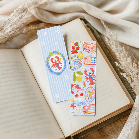 Coastal Bookmark | Seafood Aesthetic Bookmark | Summer Bookmark | Cute Food Bookmark | Beach Reader Gift |