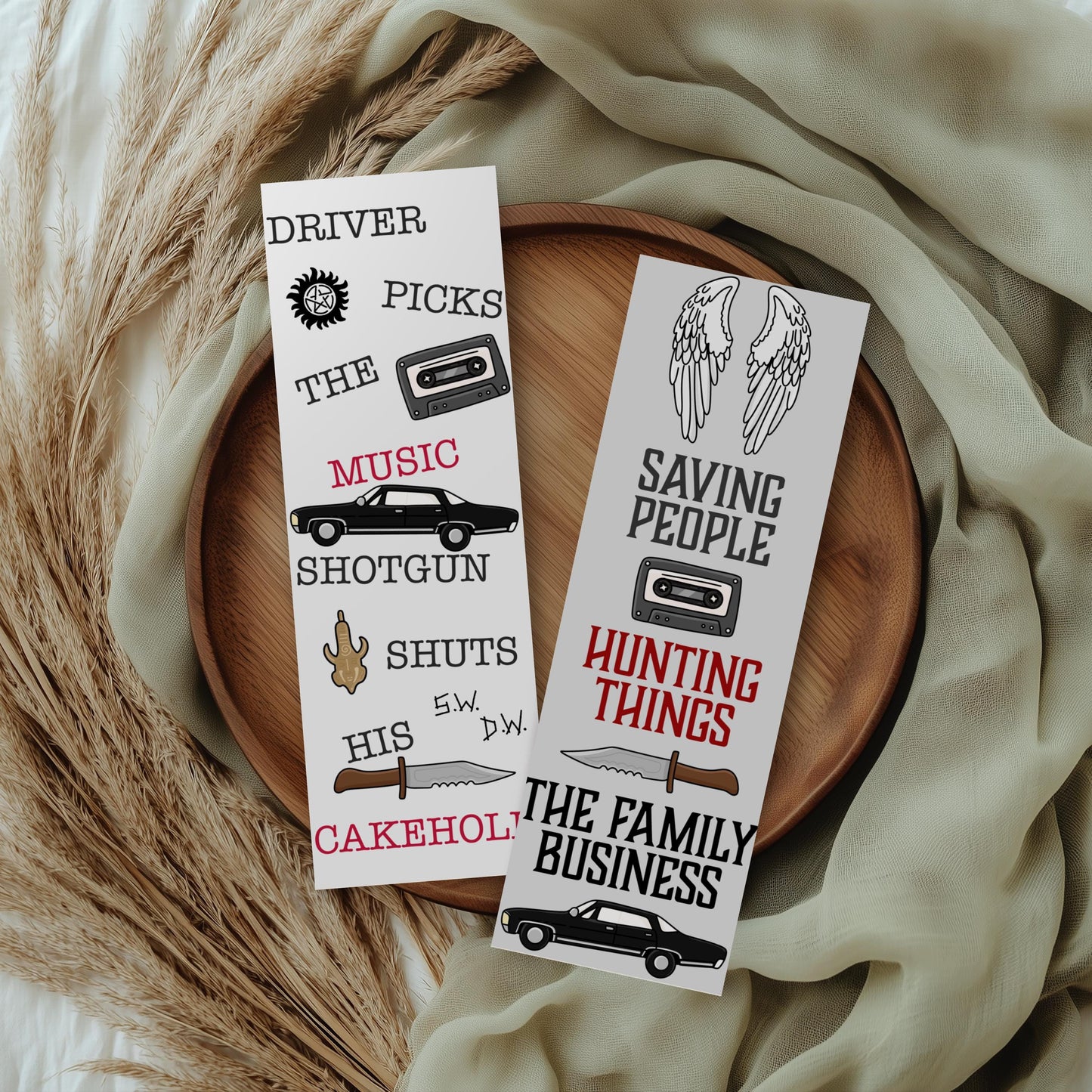 Supernatural Bookmark | Dean Winchester Inspired | Driver Picks the Music Bookmark | TV Show Fan Gift | Sam Winchester Inspired