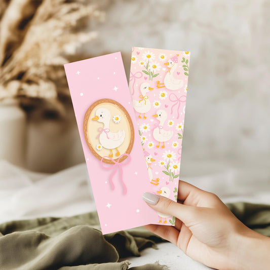 Goose Bookmark | Cottagecore Bookmark | Cute Animal Bookmark | Pink Aesthetic Bookmark | Girly Reader Gift | Book Lover Gift | Bookmark |