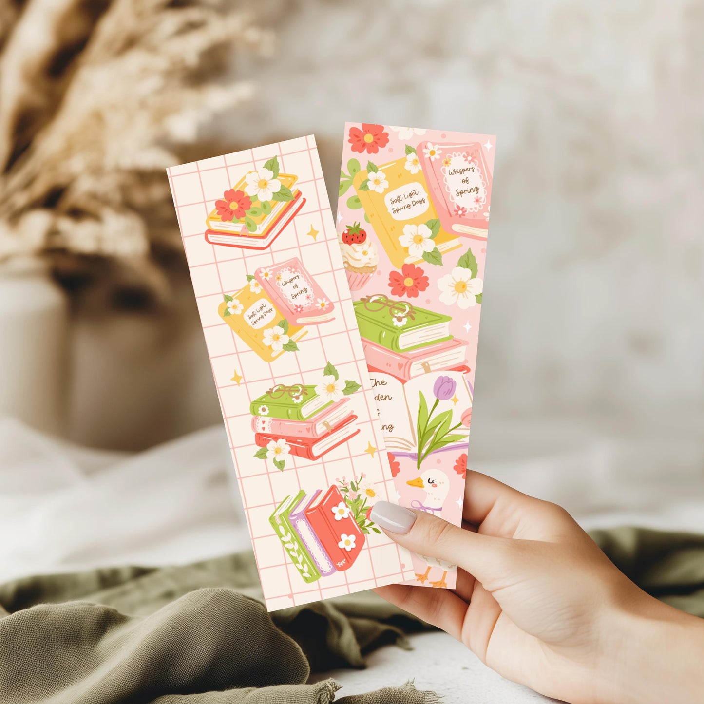 Spring Bookmark | Floral Book Bookmark | Cute Book Lover Gift | Pastel Bookmark | Cozy Reader Aesthetic | Reader gift | Book lover