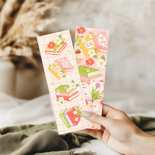Spring Bookmark | Floral Book Bookmark | Cute Book Lover Gift | Pastel Bookmark | Cozy Reader Aesthetic | Reader gift | Book lover