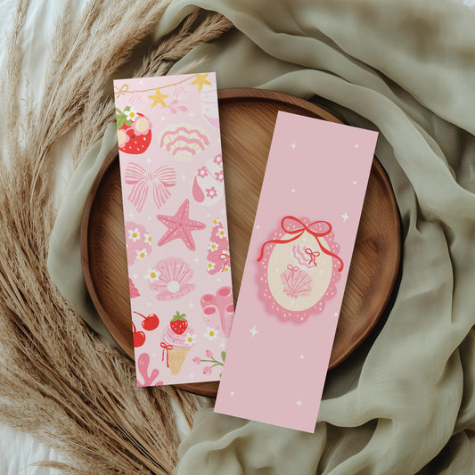 Coquette Bookmark | Pink Summer Bookmark | Cute Girly Bookmark | Strawberry Aesthetic | Book Lover Gift |