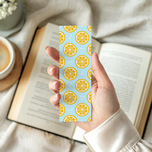 Lemon Bookmark | Summer Bookmark | Fruit Pattern Bookmark | Cute Aesthetic Bookmark | Bright Reader Gift | Book Lover Gift |