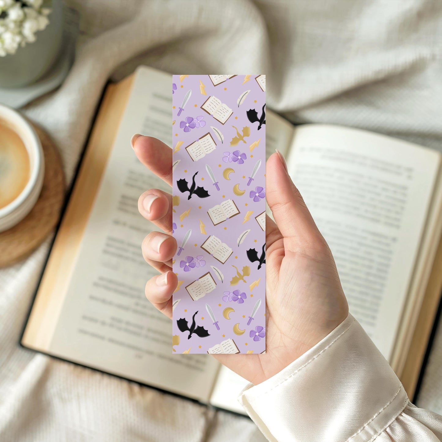 Fantasy Bookmark | Dragon Bookmark | Sword Bookmark | Reader Gift | Bookish Pattern Bookmark | Book Lover Gift | Fourth Wing Inspired
