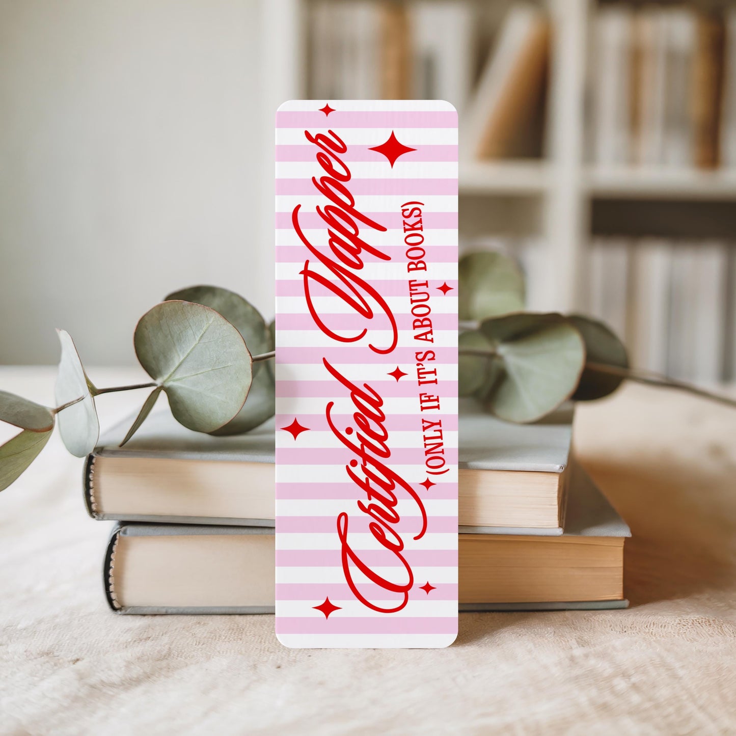 Certified Yapaholic Bookmark | Funny Bookish Bookmark | Book Lover Gift | Talkative Reader Gift | Cute Pink Bookmark