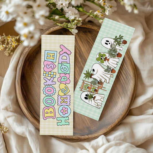 Ghost Bookmark | Plant Lover Bookmark | Cute Spooky Bookmark | Cottagecore Bookmark | Book Lover Gift