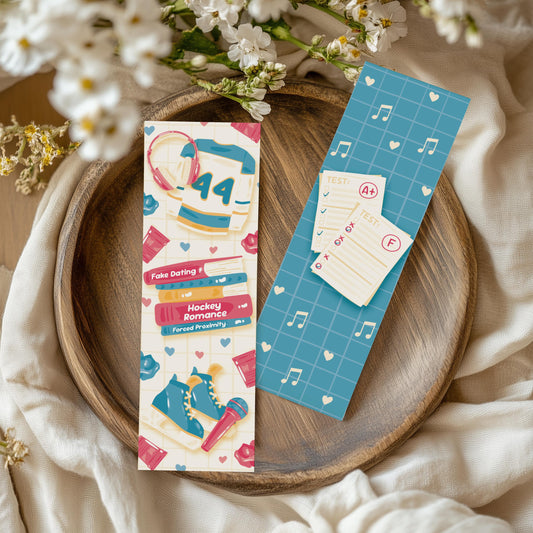 Hockey Romance Bookmark, Fake Dating Bookish Gift, Campus Romance, Forced Proximity Book Merch, Cute Pastel Coquette, Briar U Inspired