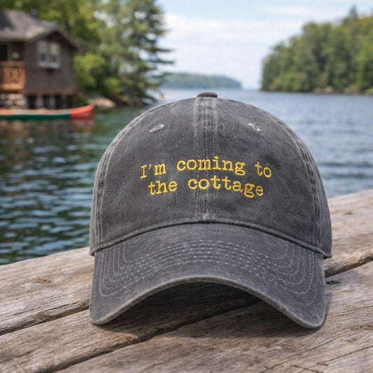 I'm Coming to the Cottage Hat, Funny Lake Life Baseball Cap, Cottagecore Hat, Summer Vacation Gift, Hockey Romance, Heated Rivalry Inspired